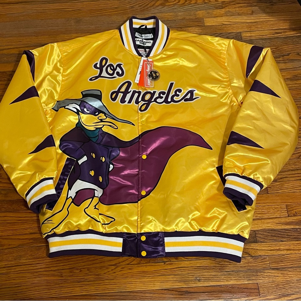 Brand New Darkwing Duck LA Satin Jacket Men’s 7XL (Yellow) Los Angeles